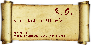 Krisztián Olivér névjegykártya